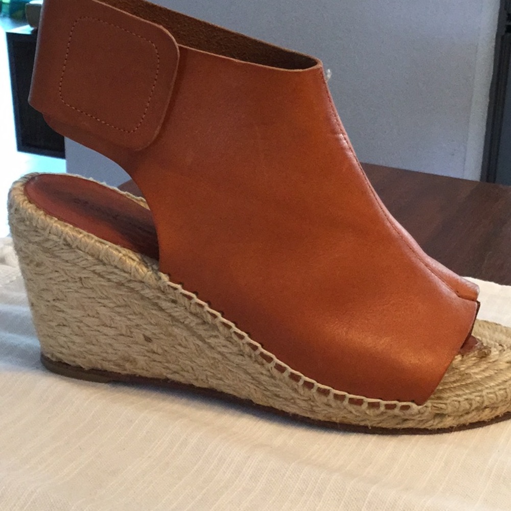 Celine leather espadrille thong wedge!